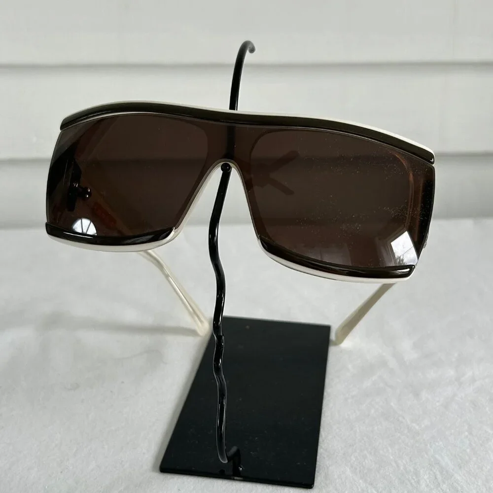 Marni‎ Shield Sunglasses Wraparound Brown Oversized Avant Garde Unisex